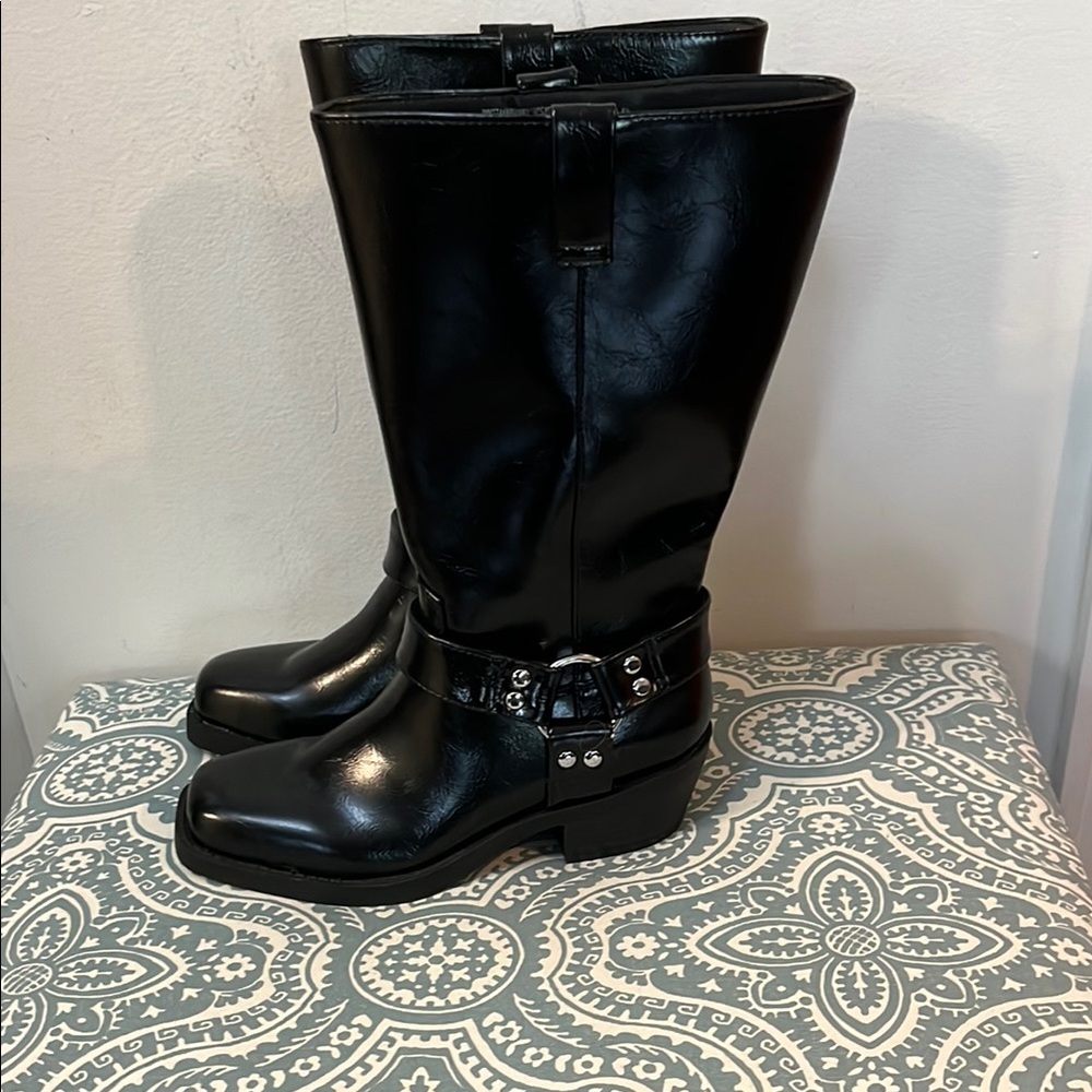 Shiny Black Boots